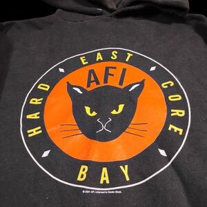 RARE Vtg 2001 AFI "East Bay Hard Core" Black Cat Hoodie - Cinder Block Auth. M/L